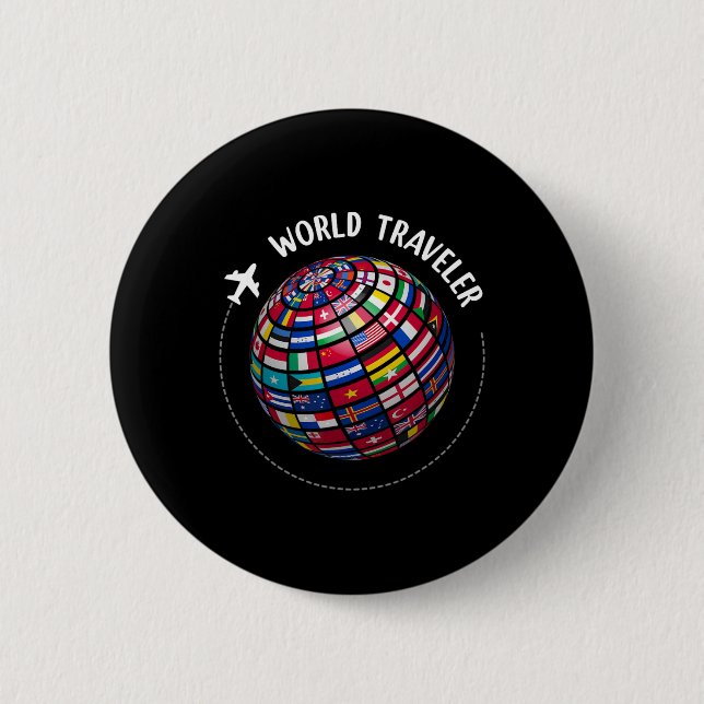 World Traveler Map, World Flags Traveler, Countrie Button (Vorderseite)