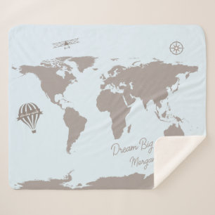 World Traveller Blue Dream Grosses Personalisierte Sherpadecke