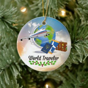 World Traveller Christmas Keramik Ornament