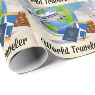 World Traveller, Design 2 Geschenkpapier