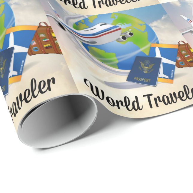 World Traveller, Design 2 Geschenkpapier (Rolleneckpunkt)