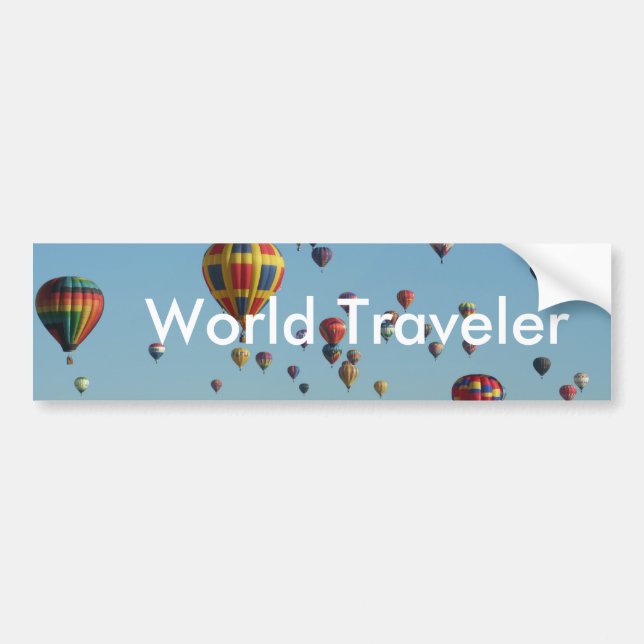 World Traveller Hot Air Ballon Autoaufkleber (Vorne)