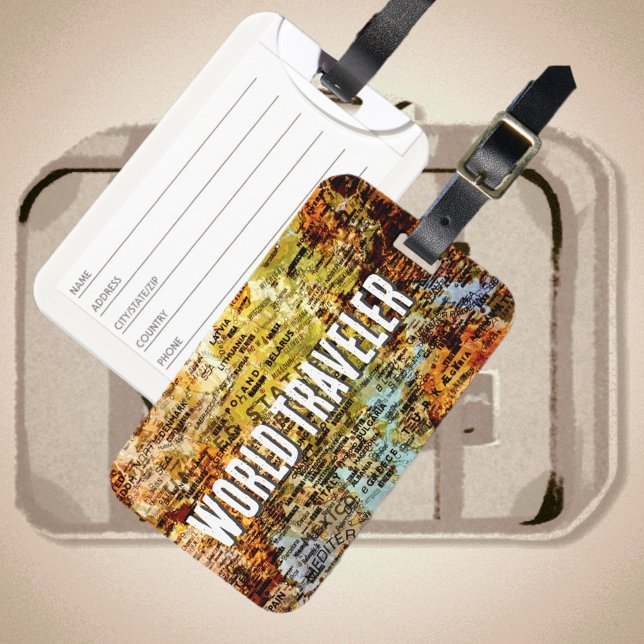 World Traveller International Map Abstrakt Gepäckanhänger (Von Creator hochgeladen)
