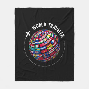 World Traveller Map, World Flags Traveller, Land Fleecedecke