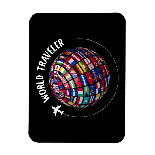 World Traveller Map, World Flags Traveller, Land Magnet (Vertikal)