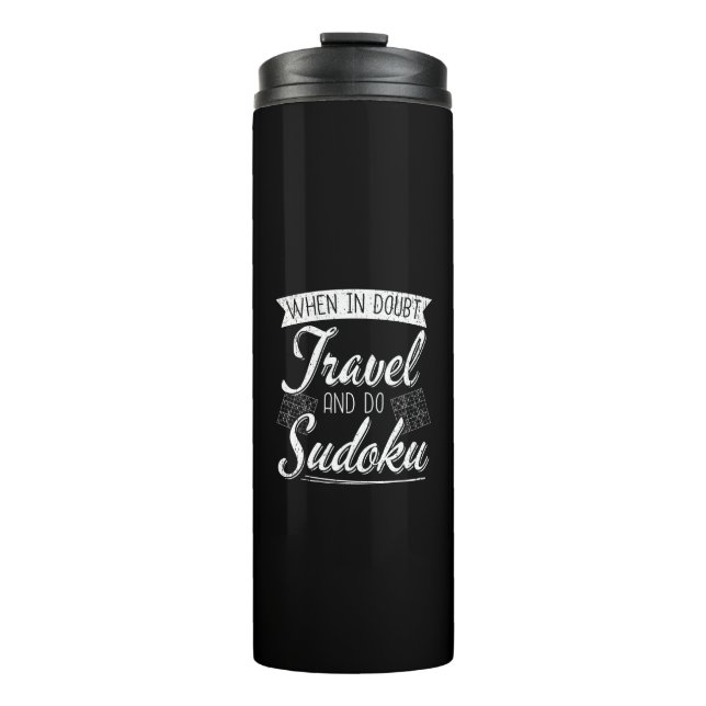 World Traveller Sudoku Puzzle Lover Thermosbecher (Vorderseite)