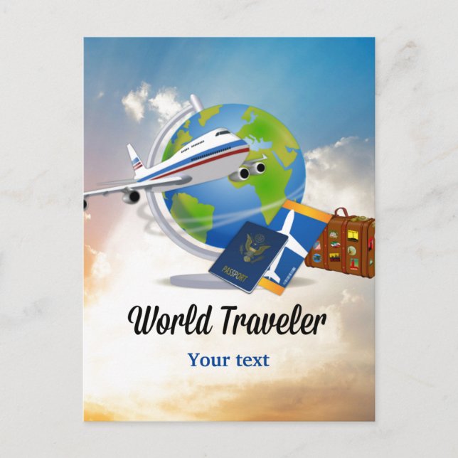 World Traveller TEMPLATE Postkarte (Vorderseite)