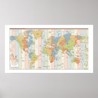 World Traveller Time Zones of Europe and Africa Po Poster