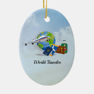 World Traveller, verpackt und bereit für die Reise Keramik Ornament