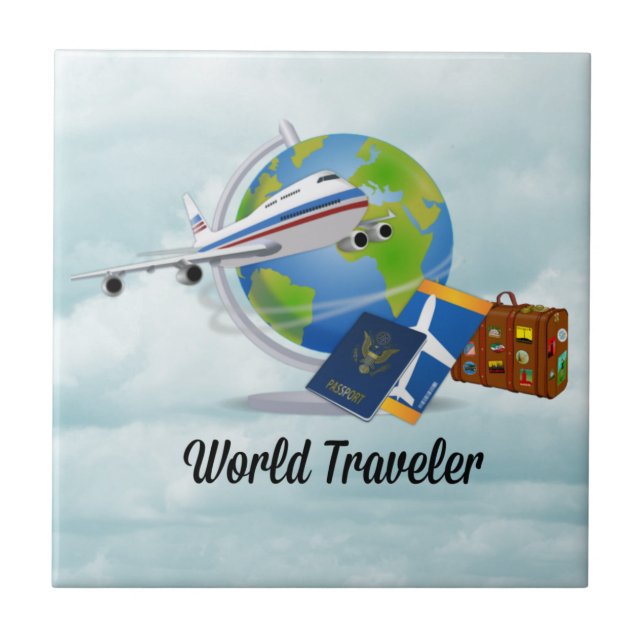 World Traveller, verpackt und einsatzbereit, Fliese (Vorderseite)