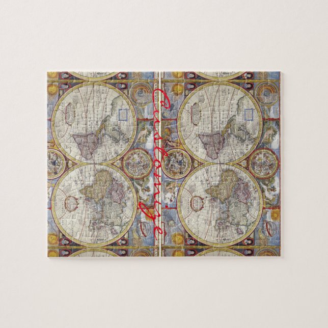 World Traveller Vintag Map Thunder_Cove Puzzle (Horizontal)