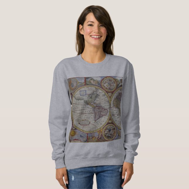 World Traveller Vintag Map Thunder_Cove Sweatshirt (Vorne ganz)
