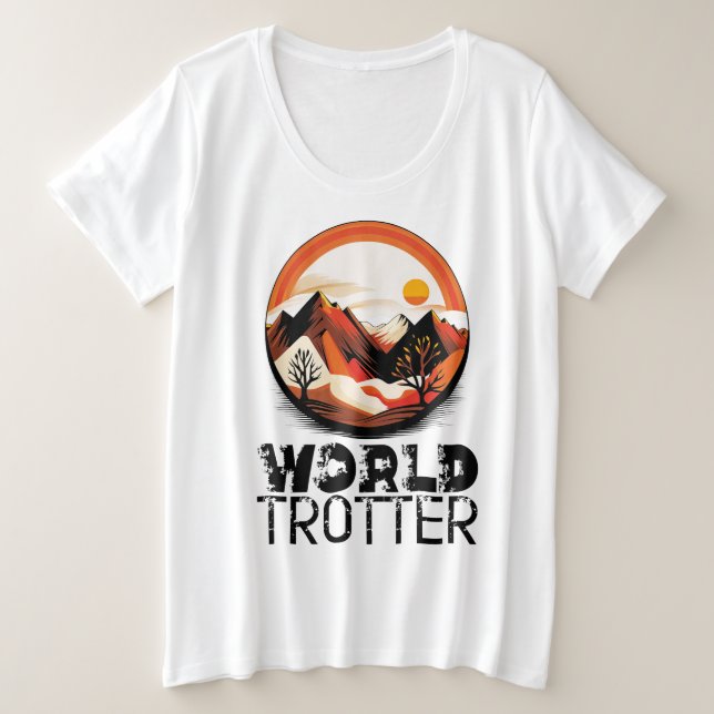 World Trotter - Aventura en el Horizonte Große Größe T-Shirt (Design vorne)