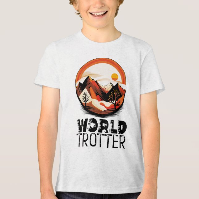 World Trotter - Aventura en el Horizonte Tri-Blend Shirt (Vorderseite)