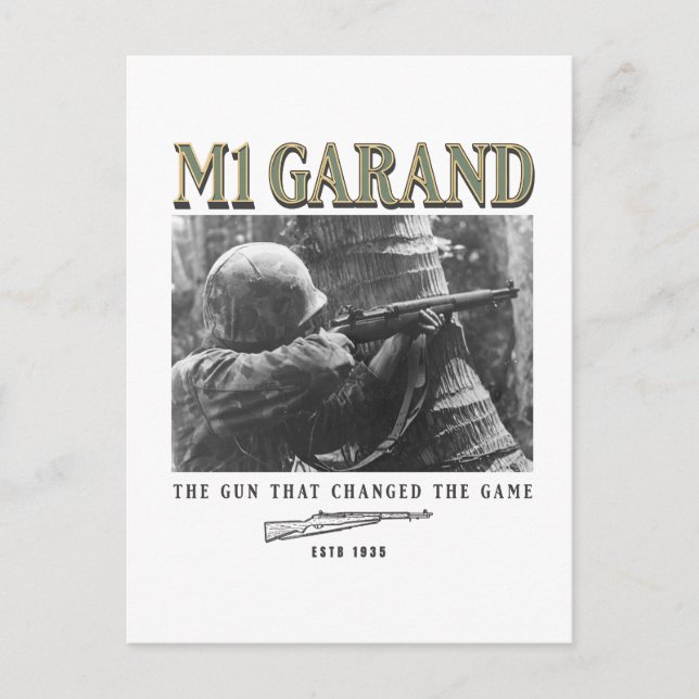 World War 2 Weapon M1 Garand Rifle Postkarte (Vorderseite)