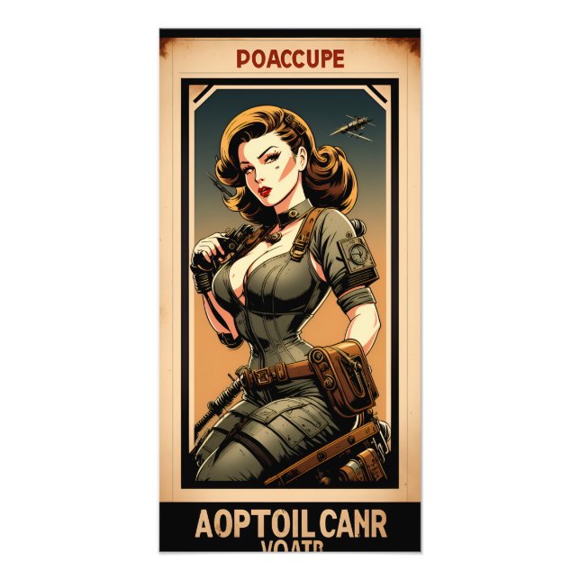 world war girl vintage style fotodruck (Vorne)