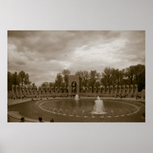 World War II Memorial Old Time Print Poster