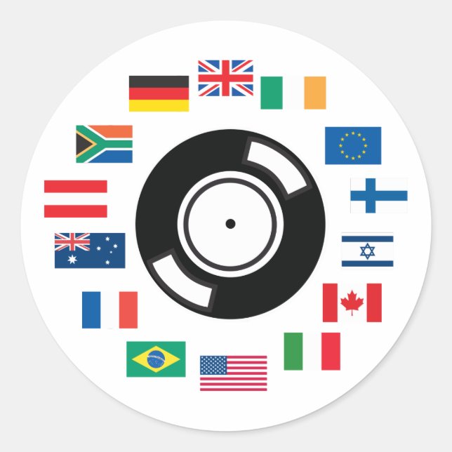 World Wide DJ Runder Aufkleber (Vorderseite)