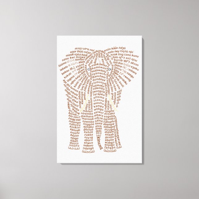 World Word African Elephant Canvas Print Leinwanddruck (Vorderseite)