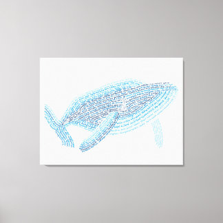 World Word Blue Whale Canvas Print Leinwanddruck