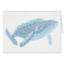 World Word Blue Whale Card