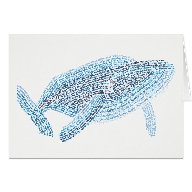 World Word Blue Whale Card (Vorderseite (Horizontal))