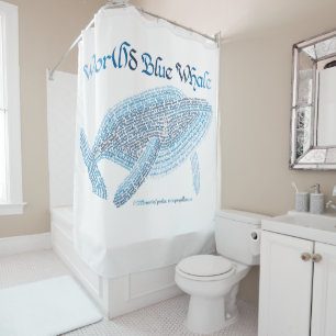World Word Blue Whale Duschvorhang