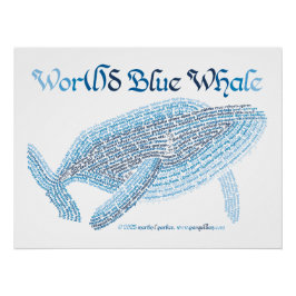 World Word Blue Whale Poster