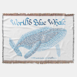 World Word Blue Whale Throw Blanket Decke