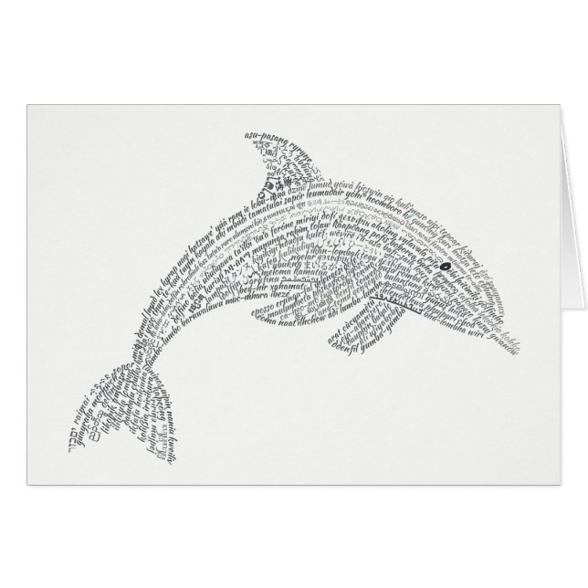 World Word Dolphin Card (Vorderseite (Horizontal))