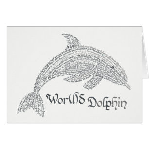 World Word Dolphin Card - mit Titel
