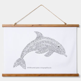 World Word Dolphin Tapestry Wandteppich Mit Holzrahmen