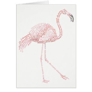 World Word Flamingo Card
