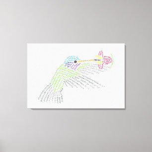 World Word Hummingbird Canvas Print Leinwanddruck