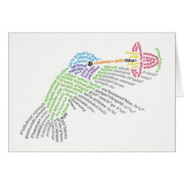 World Word Hummingbird Card