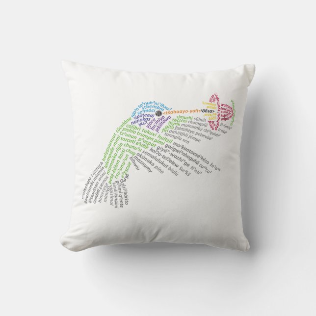 World Word Hummingbird Pillow Kissen (Vorderseite)
