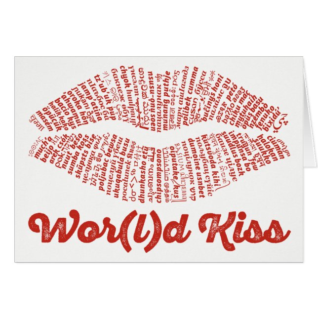 World Word Kiss Card (Vorderseite (Horizontal))