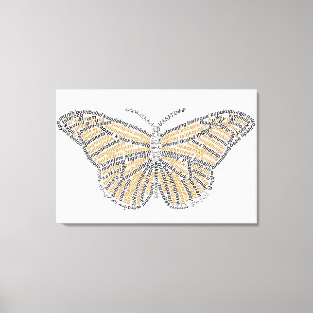 World Word Monarch Butterfly Canvas Print Leinwanddruck (Vorderseite)