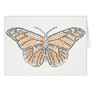 World Word Monarch Butterfly Card