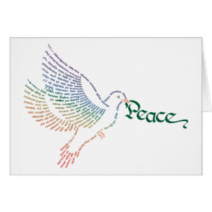 World Word Peace Dove Card