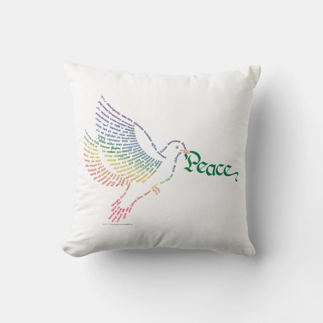 World Word Peace Dove Pillow Kissen (Vorderseite)