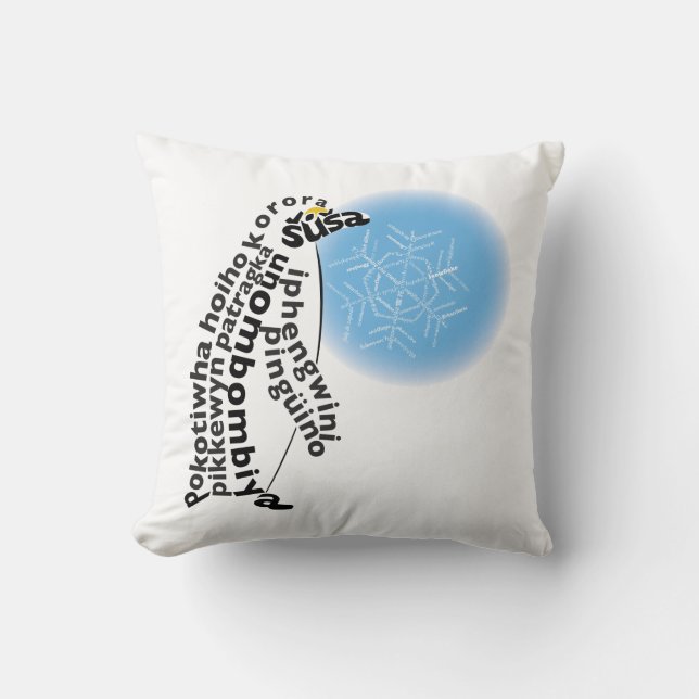 World Word Pinguin Pillow Kissen (Vorderseite)