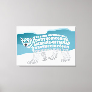 World Word Polar Bear Canvas Print Leinwanddruck