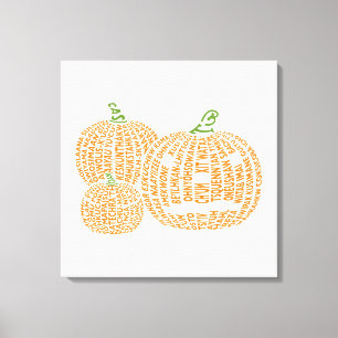 World Word Pumpkins Canvas Print Leinwanddruck