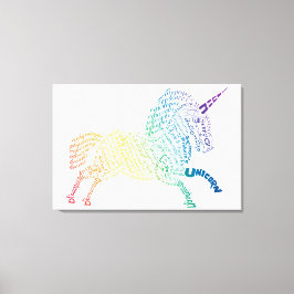 World Word Rainbow Unicorn Canvas Print Leinwanddruck