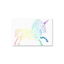 World Word Rainbow Unicorn Canvas Print