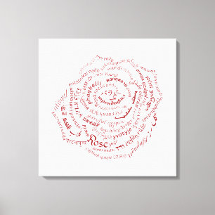 World Word Rose Canvas Print Leinwanddruck