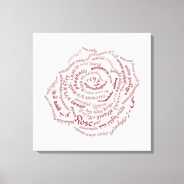 World Word Rose Canvas Print Leinwanddruck (Vorderseite)