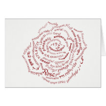 World Word Rose Card