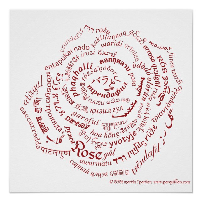 World Word Rose Poster (Vorderseite)